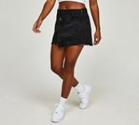 Dripmade Womens Rogue Asymmetrical Denim Skirt - Black - Size S