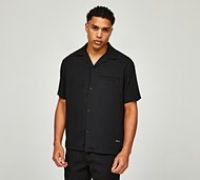 Belier Seersucker Short Sleeve Shirt - Black - Size M