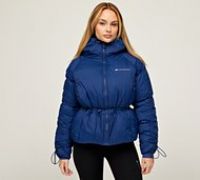 Monterrain Womens Track Bungee Crop Puffer Jacket - Blue - Size S