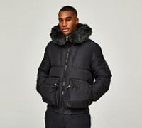 Glorious Gangsta Romarez Hooded Puffer Jacket - Black - Size XS