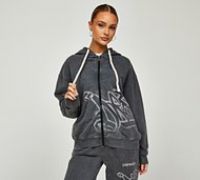 Dripmade Womens Graffiti Spray Full Zip Hoodie - Grey - Size XL