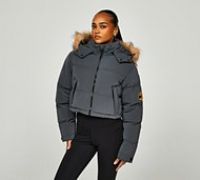 Zavetti Canada Womens Bellucci 2.0 Crop Jacket - Grey - Size XS
