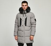 Zavetti Canada Taillio Long Puffer Jacket - Grey - Size M