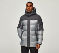 Zavetti Canada Takona Puffer Parka Jacket - Grey - Size XL