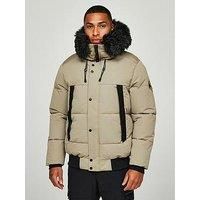 Zavetti Canada Aylmer Bomber Parka Coat - Silver Sage
