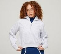 Monterrain Womens Mantra Fleece Quarter Zip Hoodie - Grey - Size L