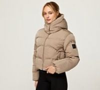 Alessandro Zavetti Womens Giada Crop Puffer Jacket - Beige - Size M