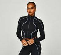 Monterrain Womens Mantra Crop Long Sleeved Zip Top - Black - Size XL