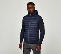Alessandro Zavetti Petrelli 2.0 Quilted Hooded Hybrid Zip Jacket - Navy - Size XS