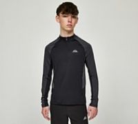Alpyrex Junior Tarax Long Sleeve Quarter Zip T-Shirt - Black - Size S/B
