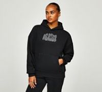Mercier Womens Bubble Back Print Hoodie - Black - Size XS