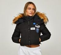 Mercier Womens Original Badge Fur Jacket - Black - Size M