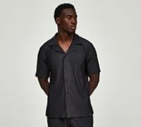CLBR Pleated Revere Resort Shirt - Black - Size XL