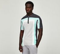 CLBR Knit Panel Polo Shirt - White - Size XL