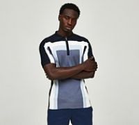 CLBR Knit Panel Polo Shirt - Blue - Size M