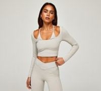 Forena Womens SLB Contour Long Sleeved Top - Grey - Size M