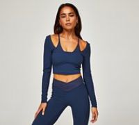 Forena Womens SLB Contour Long Sleeved Top - Navy - Size M