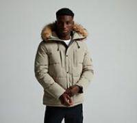 Zavetti Canada Oshawa 2.0 Puffer Parka Jacket - Beige - Size S