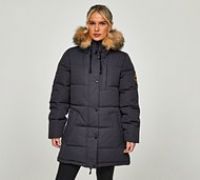 Zavetti Canada Womens Goshawa Puffer Parka Jacket - Grey - Size M