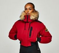 Zavetti Canada Womens Gabellia Crop Bomber Jacket - Red - Size S