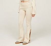 Forena Womens Alahna Knitted Flare Bottom - Beige - Size L
