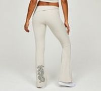 Dripmade Womens Defaced Asymmetrical Flared Legging - Beige - Size XL