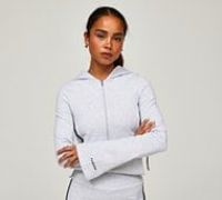 Forena Womens Sevyn Jersey Hoodie - Grey - Size L