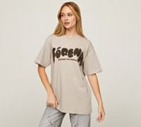 Forena Womens Designed for Comfort Boyfriend Fit T-Shirt - Beige - Size XS