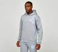 Mercier Two Tone Badge Hoodie - Grey - Size L
