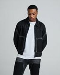 Dripmade Carpenter Spray Denim Workwear Jacket - Black - Size XL