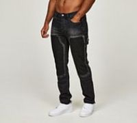 Dripmade Carpenter Spray Slim Leg Denim Jean - Black - Size 32