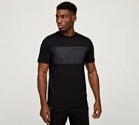 CLBR Woven Overlay Panel T-Shirt - Black - Size S