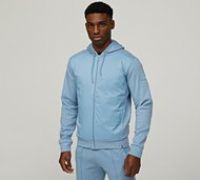 CLBR Woven Overlay Full Zip Hoodie - Blue - Size S