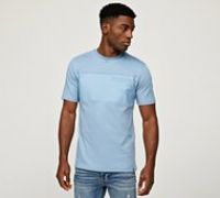 CLBR Woven Overlay Panel T-Shirt - Blue - Size XS
