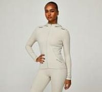Monterrain Womens Altitude 2.0 Full Zip Track Hooded Jacket - Beige - Size S