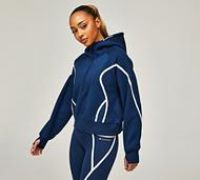 Monterrain Womens Mantra Fleece Quarter Zip Hoodie - Navy - Size S
