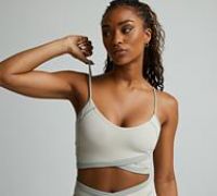 Monterrain Womens Asana Strappy Cropped Top - Beige - Size S