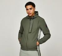 Zavetti Canada Vemaro Woven Full Zip Hoodie - Green - Size XS