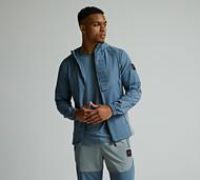 Zavetti Canada Vemaro Woven Full Zip Hoodie - Blue - Size M