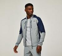 Alpyrex Tarax Woven Full Zip Hoodie - Grey - Size S