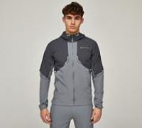 Monterrain Vent Woven Running Hoodie - Grey - Size S