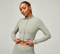Forena Womens SLB Layer Zip Top - Green - Size XS