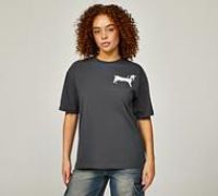 Dripmade Womens Fortune Boyfriend T-Shirt - Grey - Size M