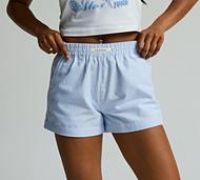 Forena Womens Jenna Pinstripe Short - Blue - Size S