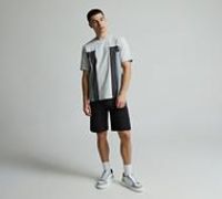 Celebre Side Colour Block Jersey T-Shirt - Grey - Size L