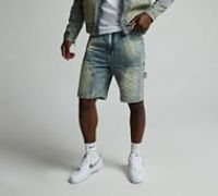 Dripmade Monogram Carpenter Denim Short - Blue - Size 30