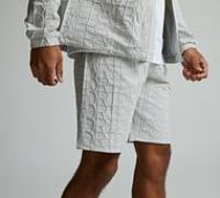 Dripmade Hoax Repeat Stitch Woven Short - Grey - Size M