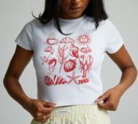 Forena Womens Shelly Baby T-Shirt - White - Size L