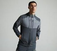 Monterrain Orbit Woven Running Hoodie - Grey - Size XL