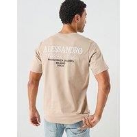 Alessandro Zavetti Montanelli Graphic Back Print T-Shirt - Beige